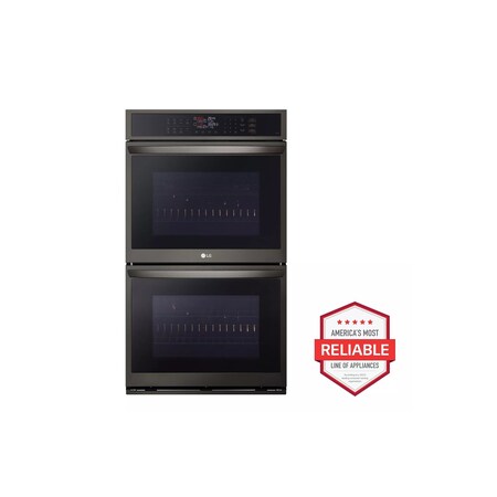 Lg 9.4 cu. ft. Smart Double Wall Oven, Convection, Air Fry, and EasyClean in Black Stainless Steel WDEP9423D